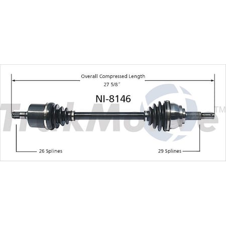 Surtrack Axle Cv Axle Shaft, Ni-8146 NI-8146
